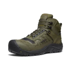 Keen Men's Reno Mid KBF Waterproof (Carbon-Fiber Toe) | Dark Olive/Black -Shoes Shop Of Ken 799db304785b3cbdbc1921e282992c5a5f677857